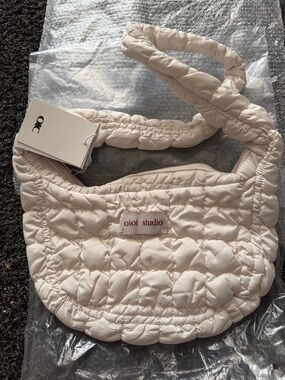 NWT oioi studio Quilted Cloud Crescent Shoulder Bag — Cream white